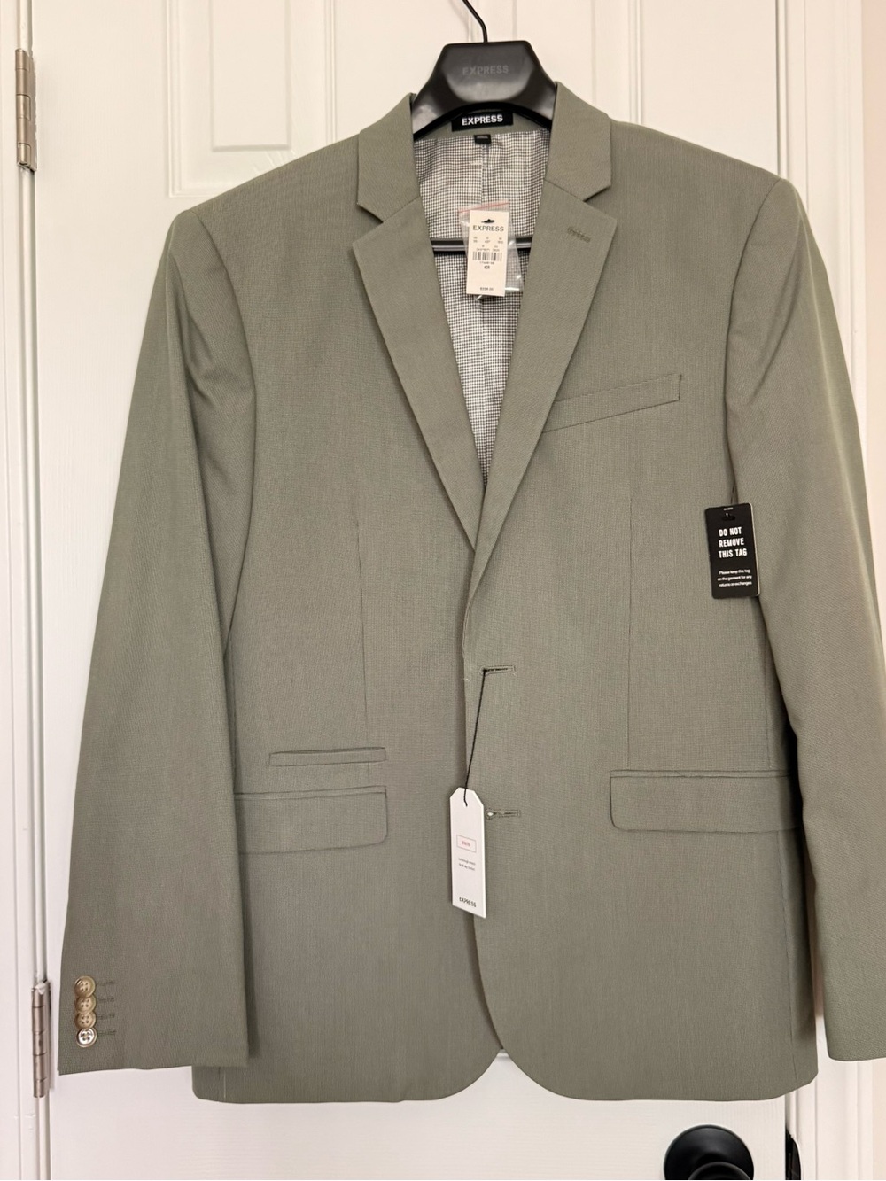 Express Men's Sage Green Single-Breasted Suit Blazer